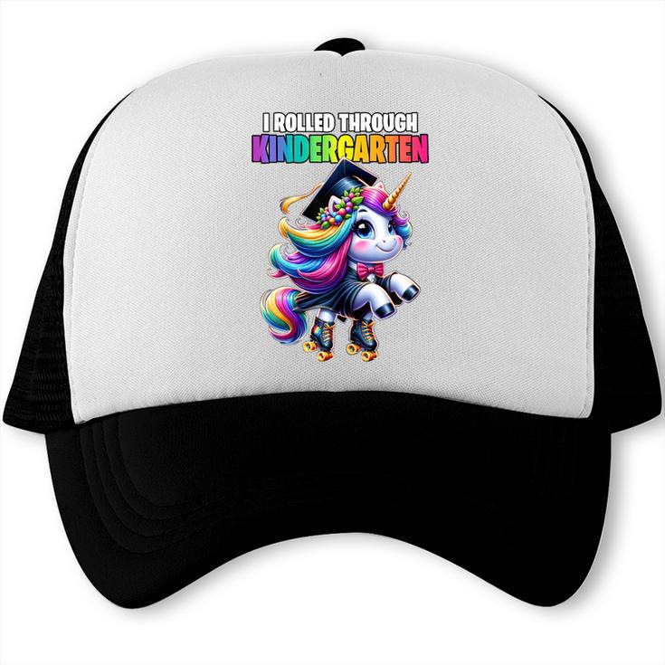 Graduation Kindergarten Unicorn Roller Skate Girls Grad Trucker Cap