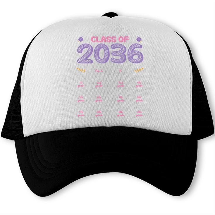 Grow With Me Graduation First Day Of School Class Of 2036 Trucker Cap