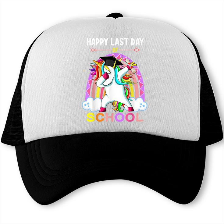 Happy Last Days Of School Graduation Class 2022 Unicorn Girl Trucker Cap