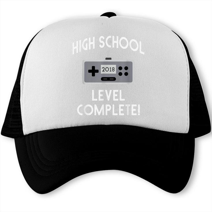 High School Graduation Shirt Level Complete Video Gamer Trucker Cap