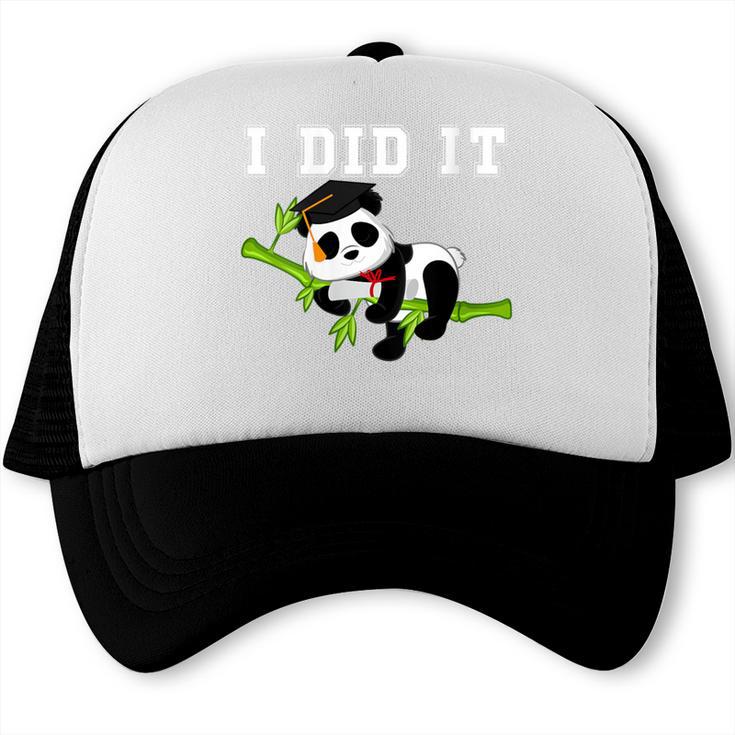 I Did It Kawaii Panda With Graduation Cap Diploma Trucker Cap