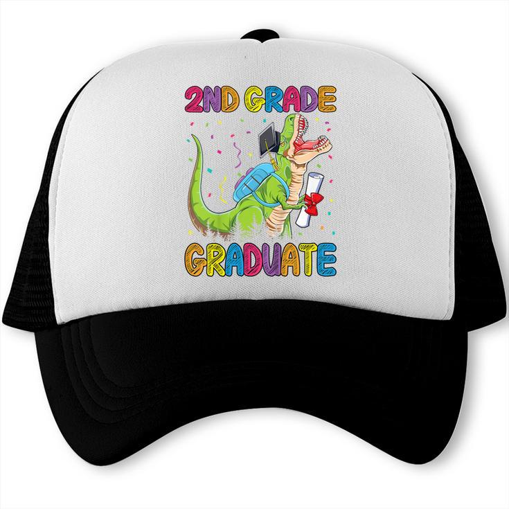 Kids 2nd Grade Graduate Dinosaur Trex 2nd Grade Graduation Trucker Cap