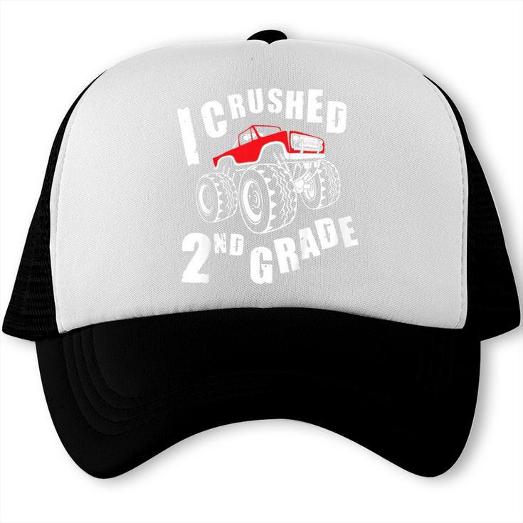 Kids I Crushed 2nd Grade Monster Truck School Graduation Trucker Cap