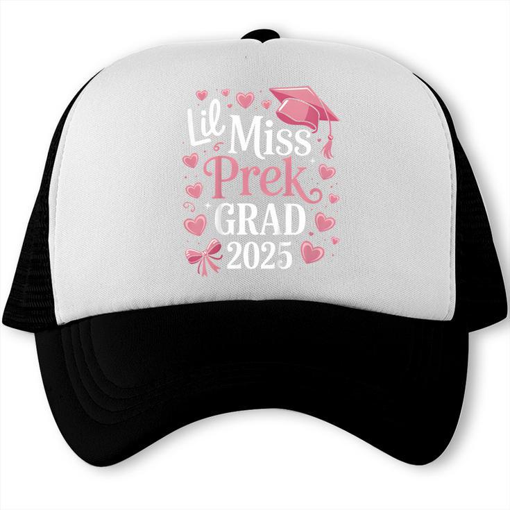 Kids Little Miss Pre-K Grad 2025 Preschool Girls Prek Graduation Trucker Cap