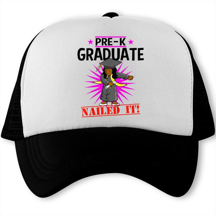 Kids Pre K Graduation Flossing Girl Nailed It Graduate Girls Trucker Cap