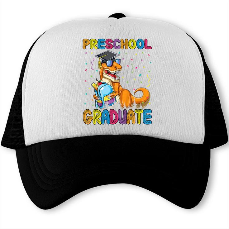 Kids Preschool Graduate Dinosaur Trex Preschool Graduation Trucker Cap
