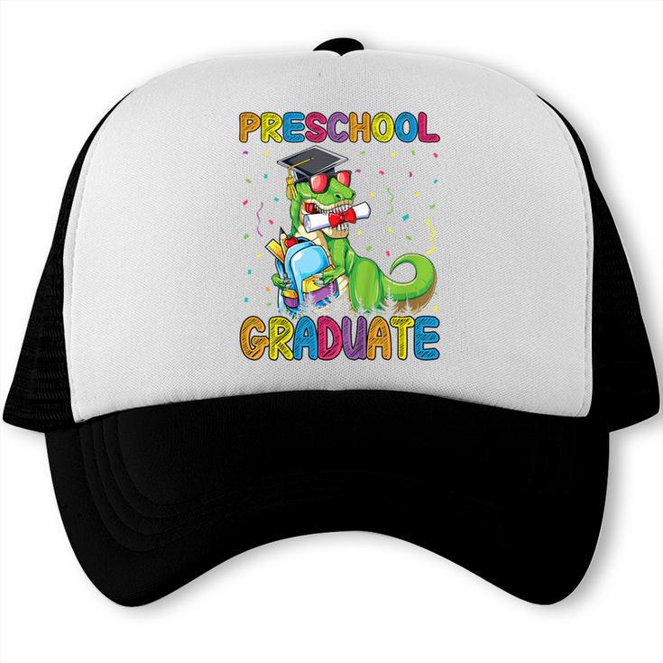 Kids Preschool Graduate T-Rex Dinosaur Preschool Graduation Trucker Cap