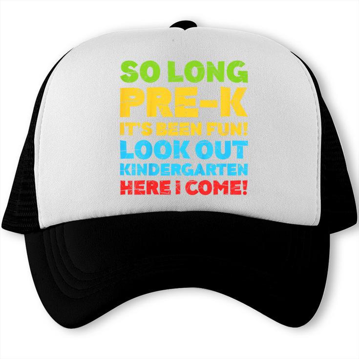 Kids So Long PRE-K It's Been Fun Shirt Boy Girl Graduation Trucker Cap