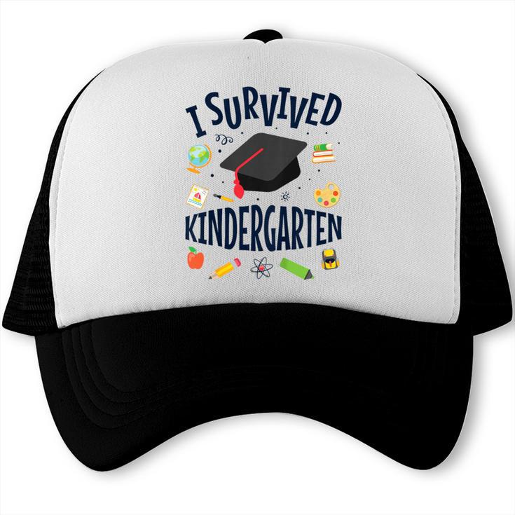 Kindergarten Graduation Shirt I Survived Kindergarten Trucker Cap