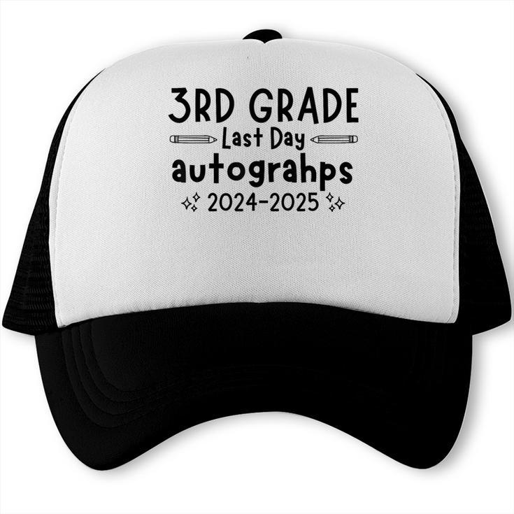 Last Day Of School 3rd Third Grade Sign My Shirt Graduation Trucker Cap