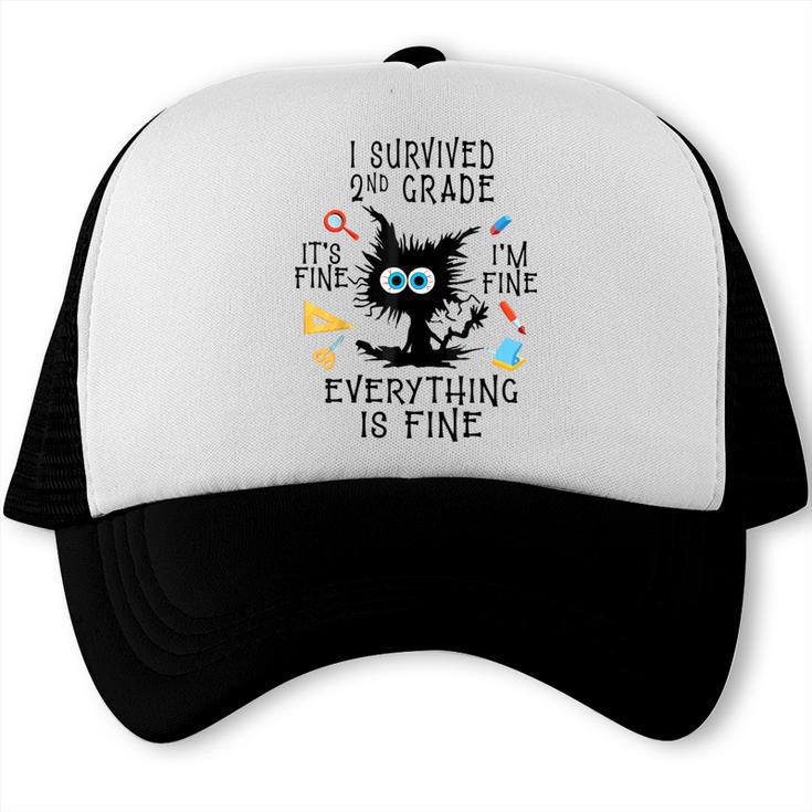 Last Day Of School Student Graduation I Survived 2nd Grade Trucker Cap