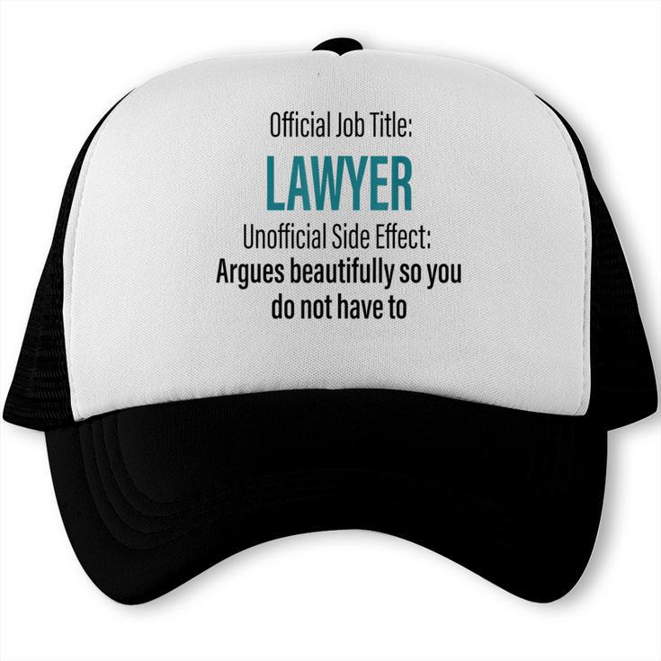 Lawyer Definition Quote Attorney Student Graduation Trucker Cap