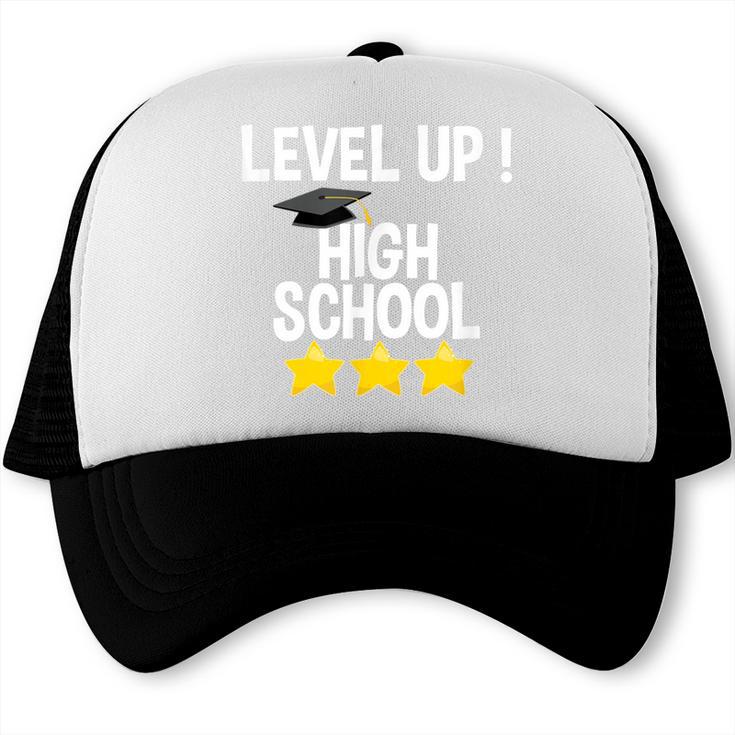 Level Up High School 8th Grade Graduation T-Shirt Trucker Cap