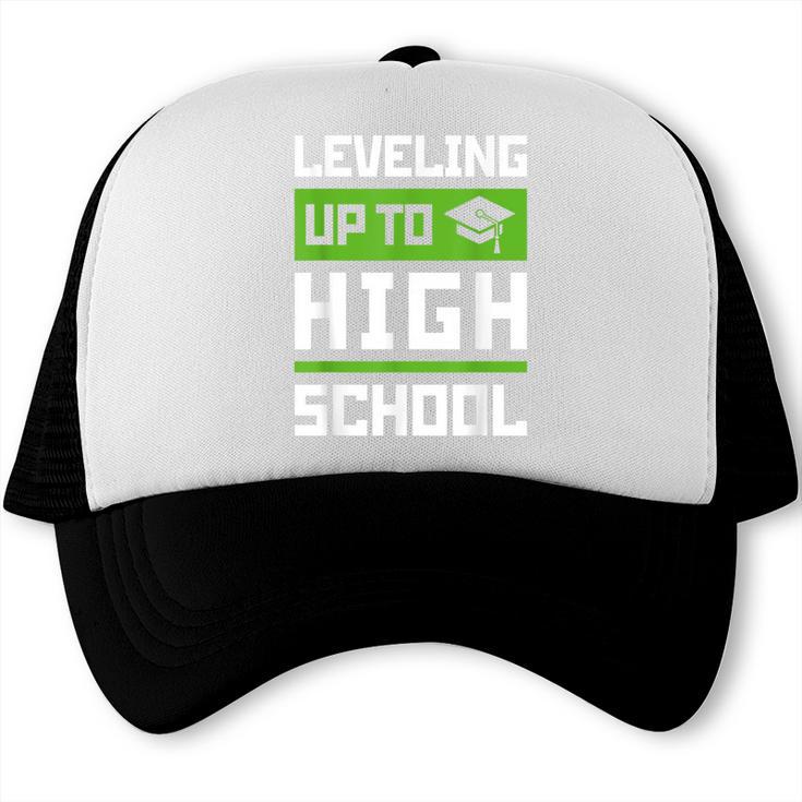 Leveling Up To High School Tee Shirt Gaming Graduation Trucker Cap