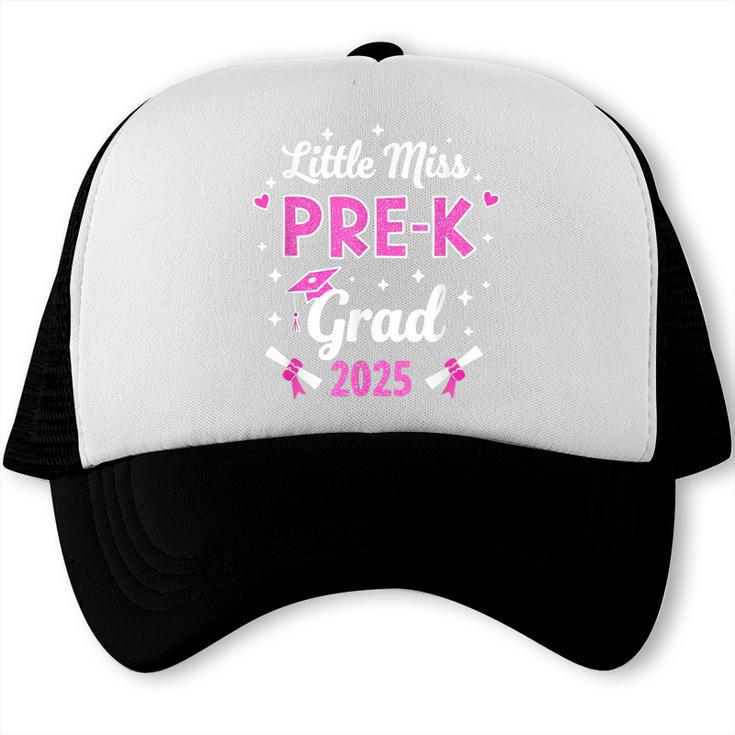 Little Miss Pre-K Grad 2025 Coquette Preschool Graduation Trucker Cap