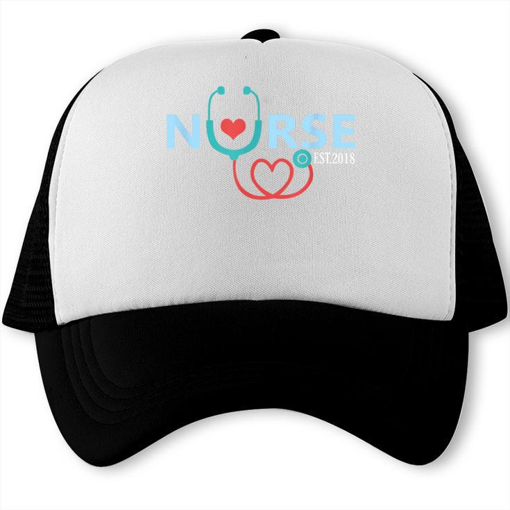 New Nurse Est 2018 T-Shirt Nursing School Graduation Trucker Cap