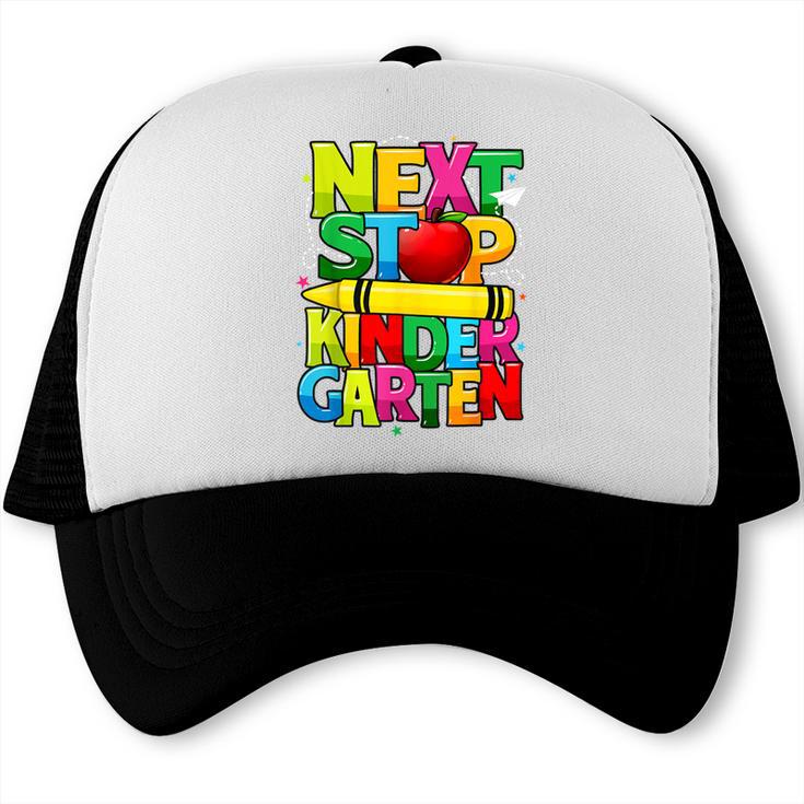 Next Stop Kindergarten Preschool Graduation 2023 Boys Girls Trucker Cap