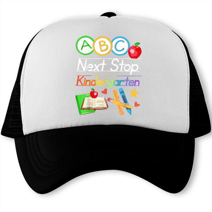 Next Stop Kindergarten Preschool Graduation 2025 Boy Girl Trucker Cap