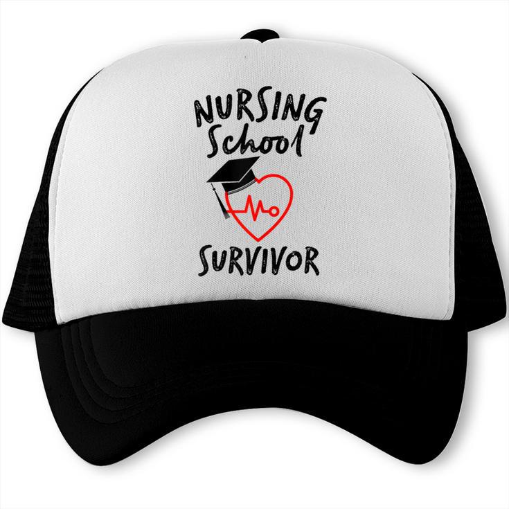 Nursing School Survivor Women Graduation RN Gift Shirt Trucker Cap