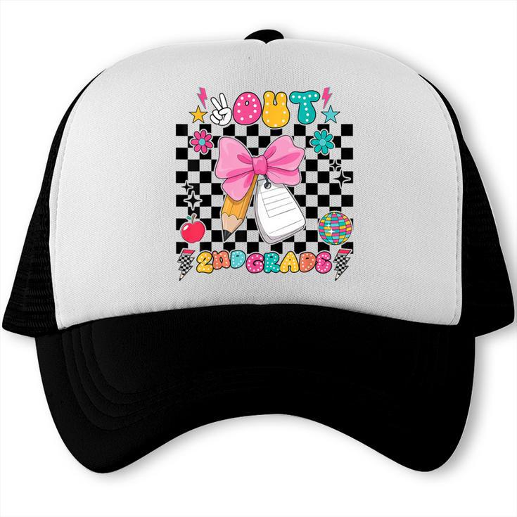 Peace Out 2nd Grade Graduation Last Day School Second Grade Trucker Cap