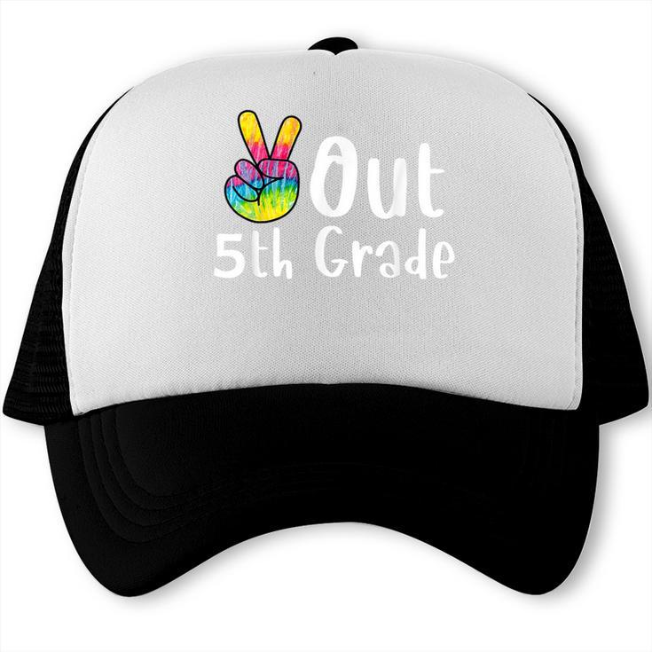 Peace Out 5th Grade Tie Dye Graduation Class Of 2026 Trucker Cap