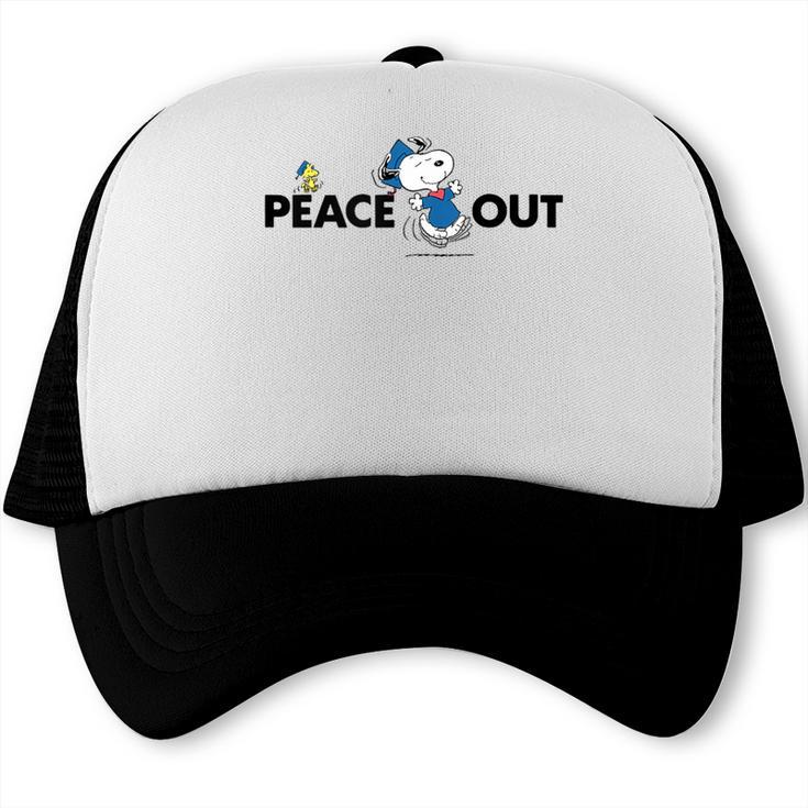 Peanuts Graduation Peace Out Snoopy Woodstock Trucker Cap