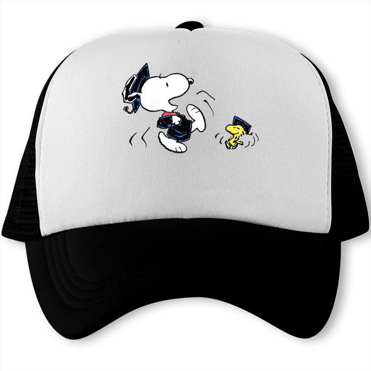 Peanuts Graduation Squad Snoopy Woodstock Raglan Baseball Tee Trucker Cap