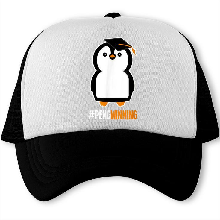 Penguin Graduation For Grads Hashtag Pengwinning Trucker Cap