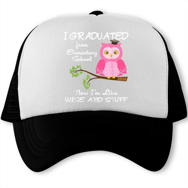 Pink I Graduated From Elementary Graduation Trucker Cap