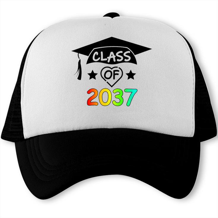 Pre-K -12th Grade Hand Prints Space Graduation Class Of 2037 Trucker Cap