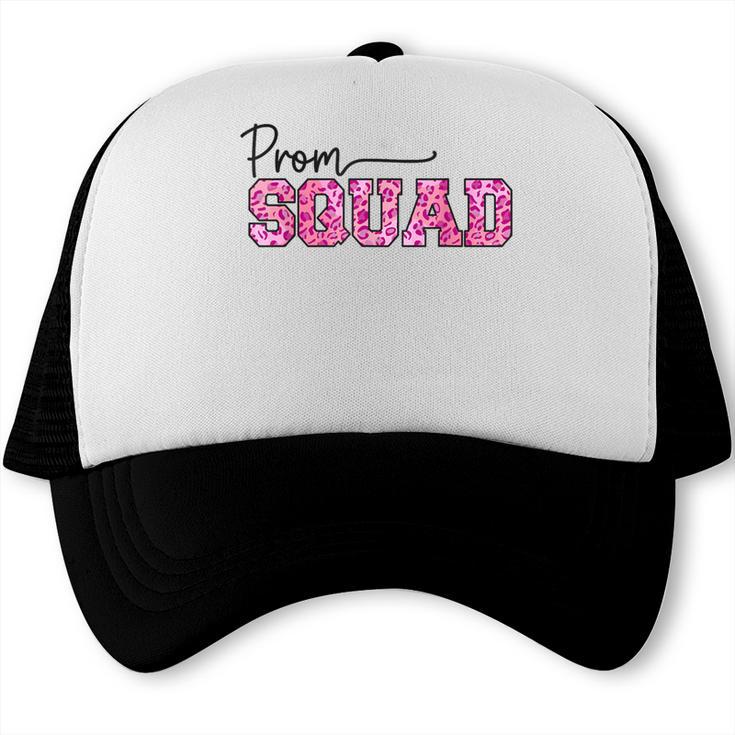 Prom Squad Prom Graduation Class Of 2024 Leopard Matching Trucker Cap