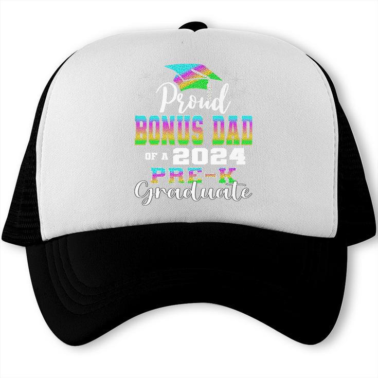 Proud Bonus Dad Of PreK School Graduate 2024 Graduation Premium Trucker Cap