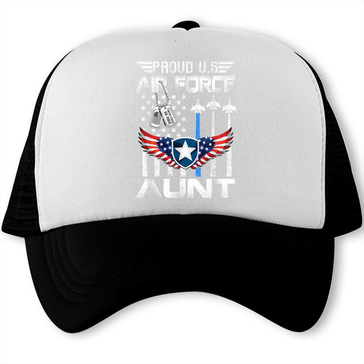 Proud US Air Force Aunt Flag Air Force Graduation Aunt Tee Trucker Cap