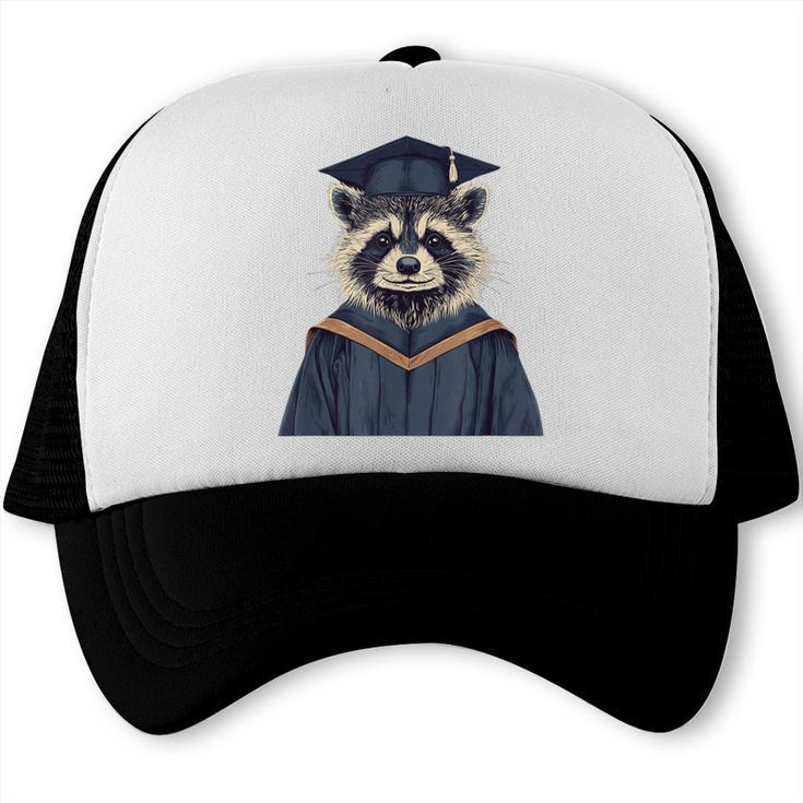 Raccoon Graduation Trucker Cap