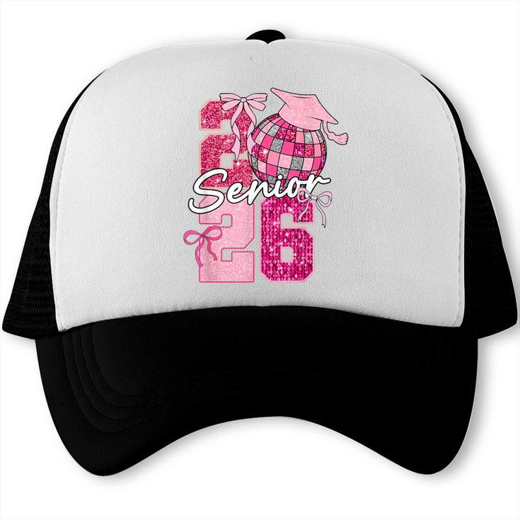 Retro Senior 2026 Coquette Bow Graduation Class Of 2026 Trucker Cap