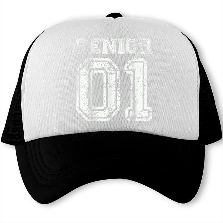 Senior 01 Class Of 2001 Retro College High School Graduation Trucker Cap