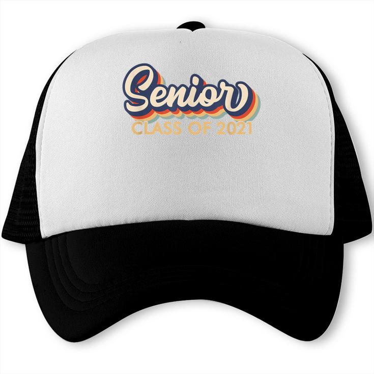 Senior 2021 Grad Shirt Retro 2021 Graduation Trucker Cap