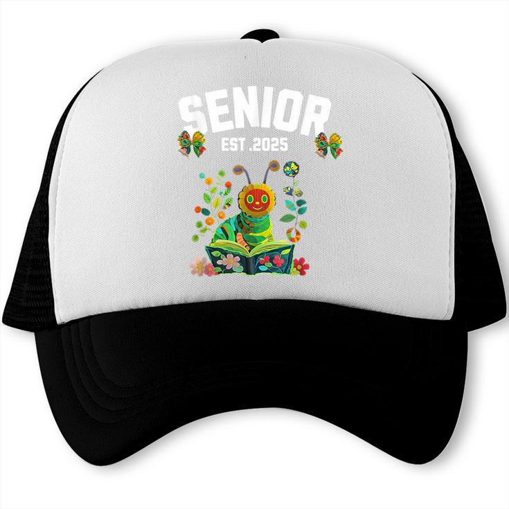 Senior 2025 Graduation Caterpillar For Kids Cute Coquette Trucker Cap