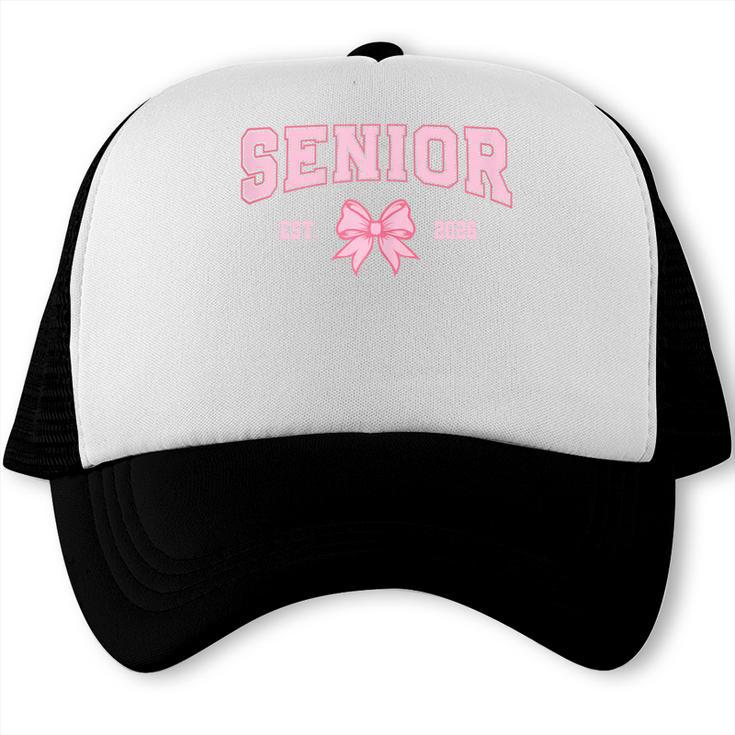 Senior 2026 Class Of 2026 Coquette Pink Bow Graduation 2026 Trucker Cap