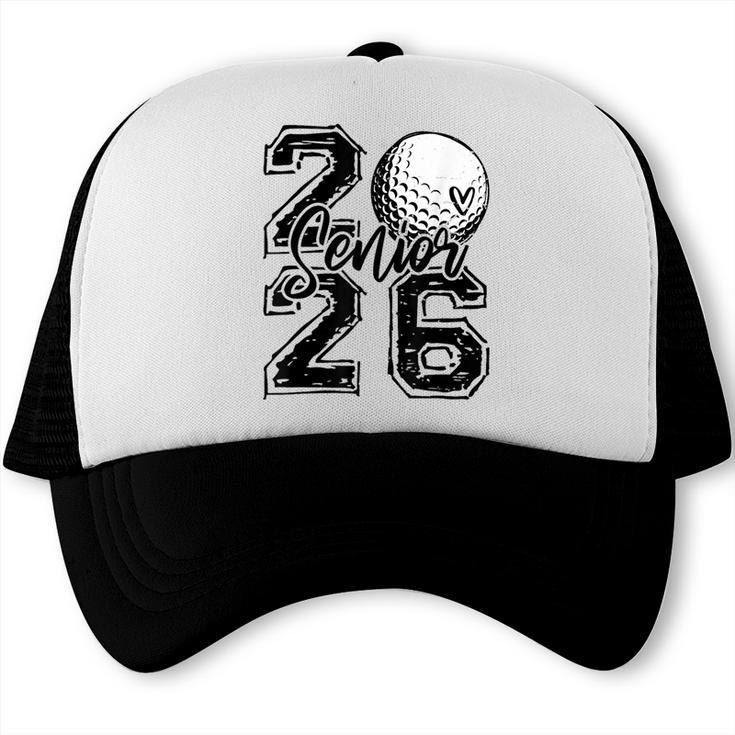 Senior 2026 Golf Player Heart Graduation Girls Teens Trucker Cap