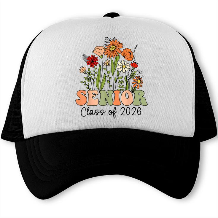 Senior 2026 Graduate Class Of 2026 Wildflowers Graduation Trucker Cap