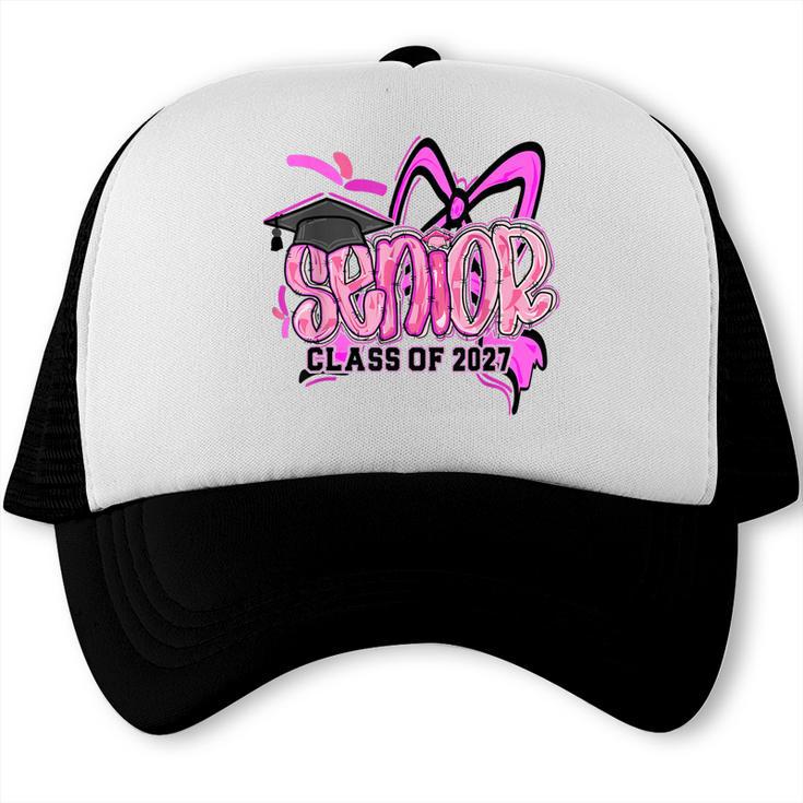 Senior 2027 Class Of 2027 Coquette Girl Pink Graduation 2027 Trucker Cap