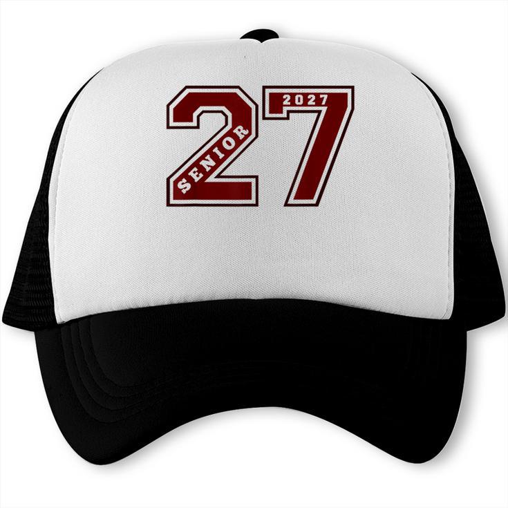 Senior 2027 Maroon Senior Class Of 27 Jersey Graduation Trucker Cap