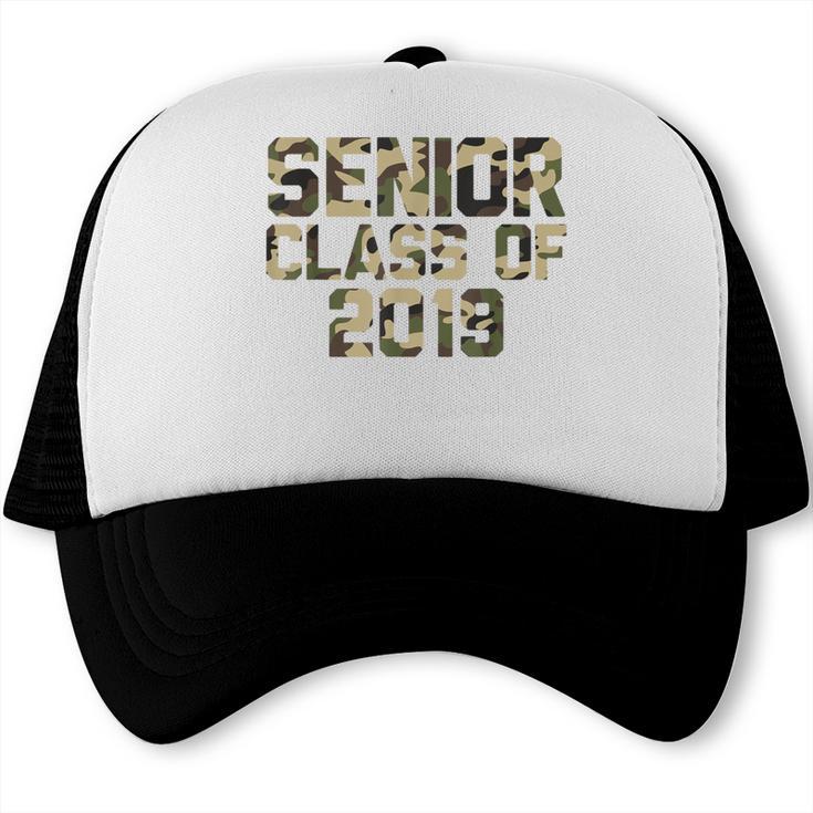 Seniors 2019 Class TShirt Camo Print T-Shirt Graduation Gift Trucker Cap