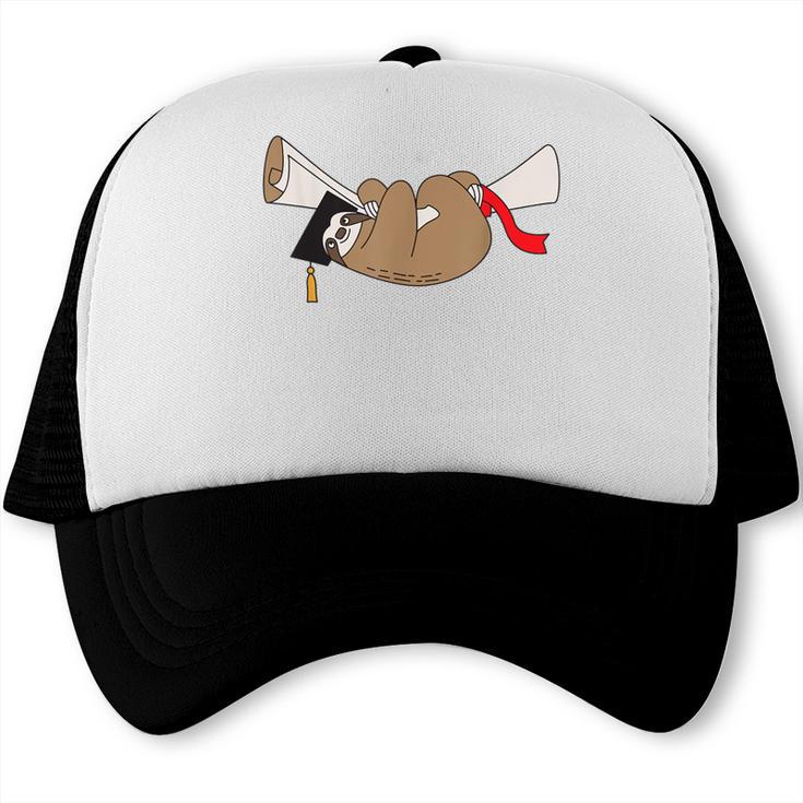 Sloth Graduation Shirt Cute Animal Diploma Grad Trucker Cap