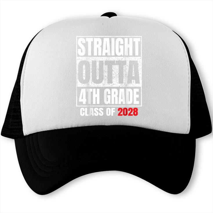 Straight Outta 4th Grade Graduation Class 2028 Fourth Grade Trucker Cap