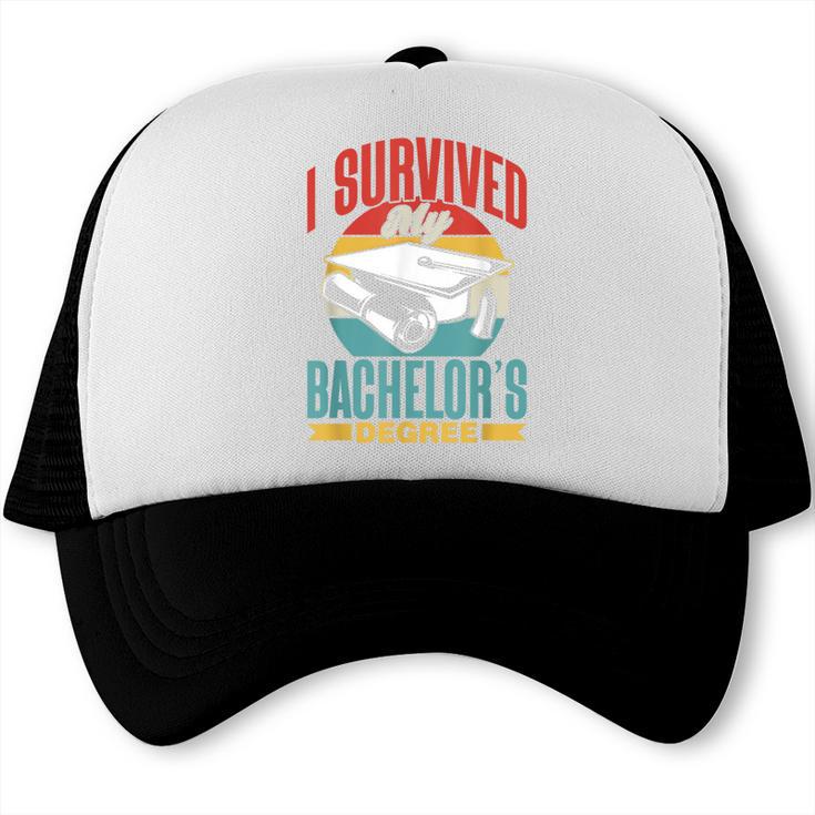 I Survived My Bachelor's Degree Party Bachelor Graduation Trucker Cap