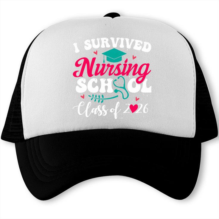 I Survived Nursing School Class Of 2026 Nurse Graduation Trucker Cap