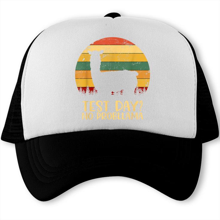 Test Day No Probllama Silhouette Teacher Student Graduation Trucker Cap