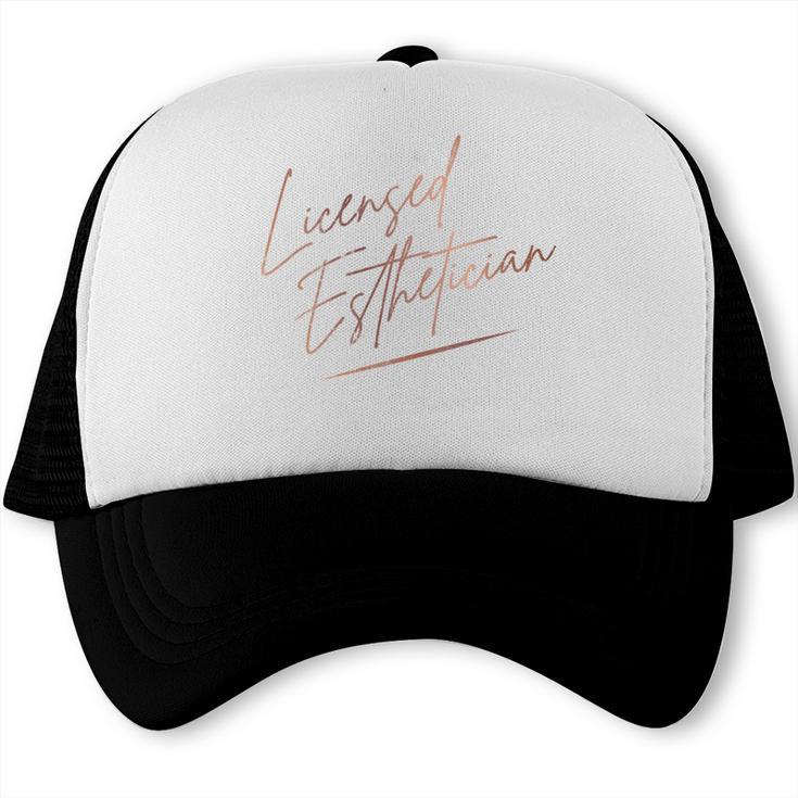 Vintage Licensed Esthetician Graduation Licensed Esthetician Trucker Cap